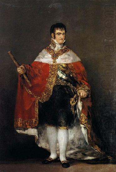 Portrait of Ferdinand VII of Spain in his robes of state, Francisco de Goya
